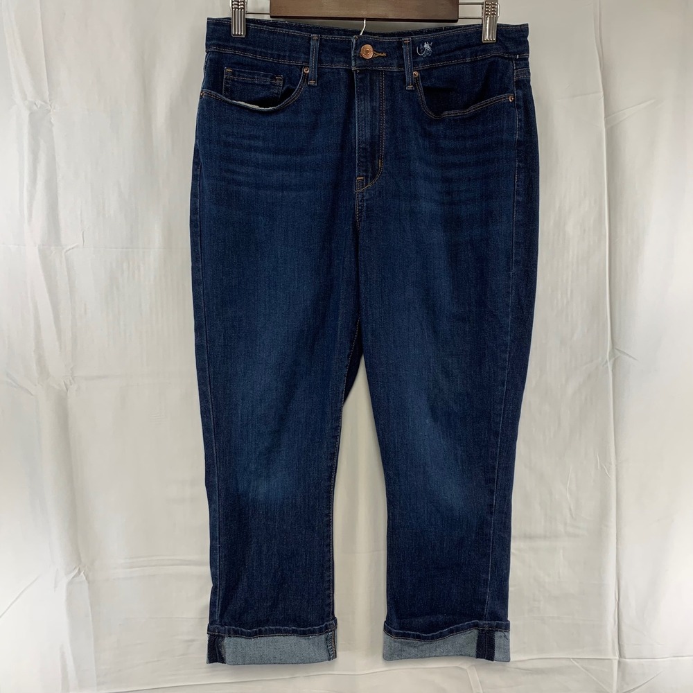 Signature by Levi Strauss Capri Jeans Womens 10 Dark‎ Wash Blue Mid Rise Cropped